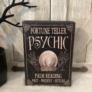 COPY - Distressed Wooden Halloween Fortune Teller Psychic Tabletop Decor